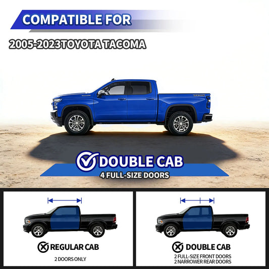TOPBEE 2-Tier Steel Drop Steps for 2005–2023 Toyota Tacoma Double Cab RB10