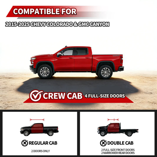 TOPBEE 2-Tier Steel Drop Steps for Chevy Colorado & GMC Canyon Crew Cab RB03