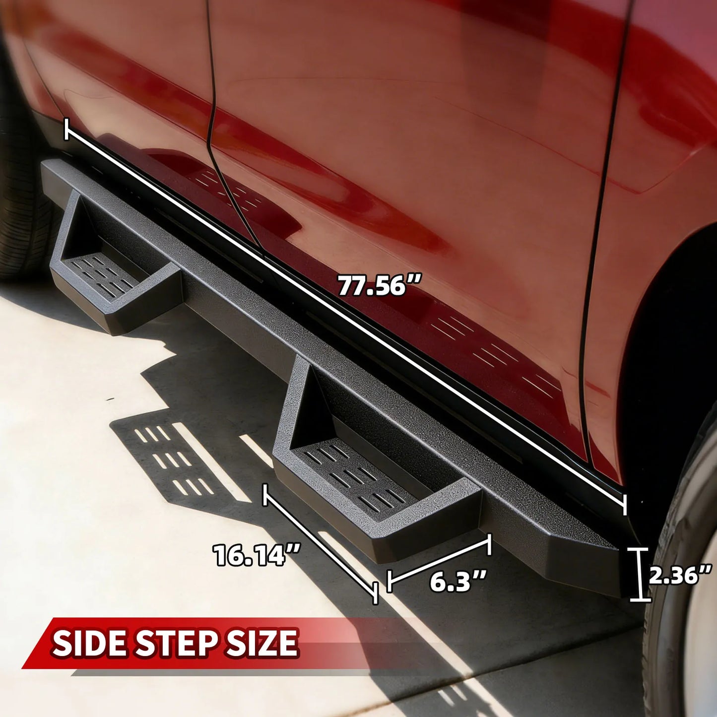 TOPBEE 2-Tier Steel Drop Steps for Chevy Colorado & GMC Canyon Crew Cab RB03