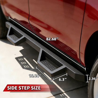 TOPBEE 2-Tier Steel Drop Steps for Chevy Silverado & GMC Sierra Crew Cab RB06